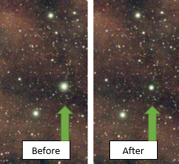 Removing star halos in Photoshop